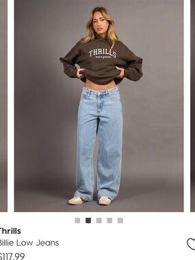 Thrills Light wash Blue Billie Low Wide-Leg Jeans